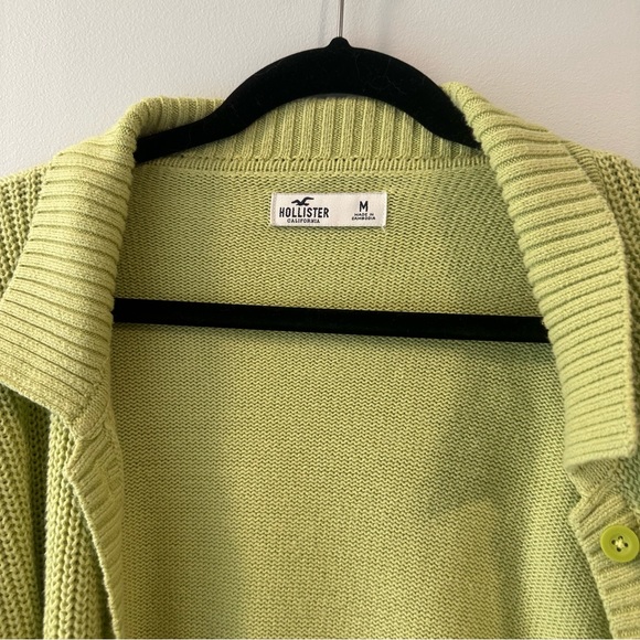 Hollister Cropped Cardigan In Light Green - Picture 3 of 5